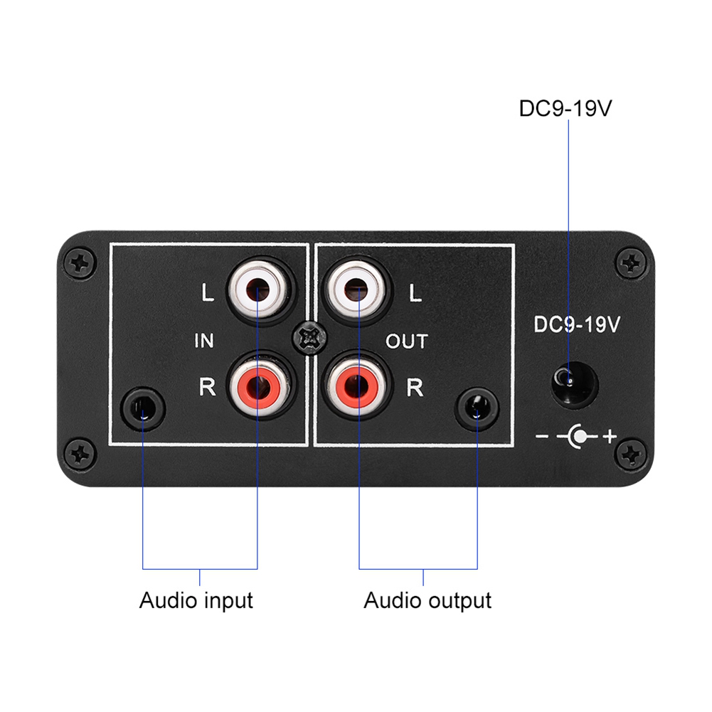 AU-10X NE5532 Stereo Audio Preamplifier Amp Headphone Amplifier Board Gain 20Db RCA 3.5MM Volume Control EU Plug. 