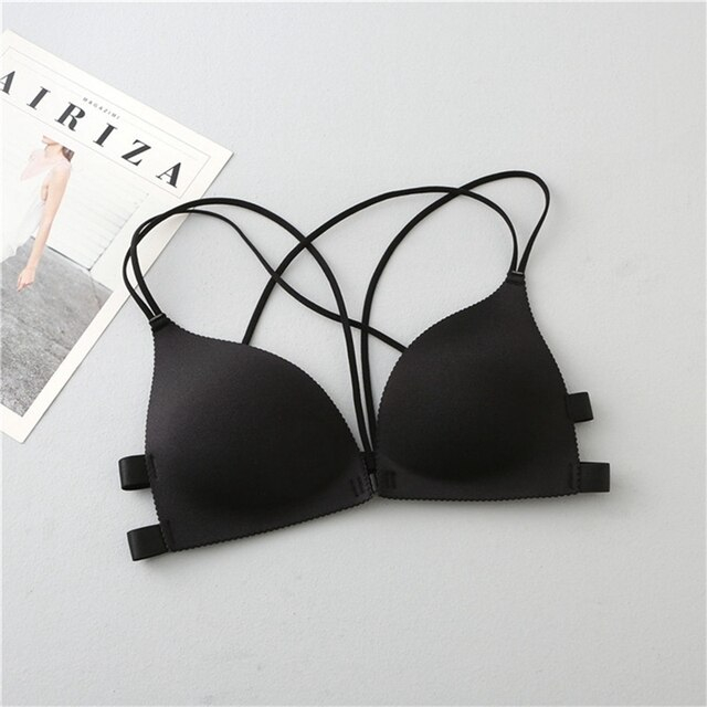 Women Back Beautify Front Closure Wire Free Fashion Bra