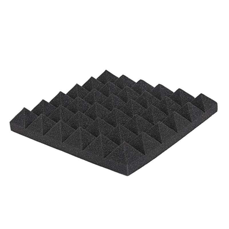 Charcoal Acoustic Foam Tiles Soundproofing Foam Panels Studio Sound Padding 2 x 10 x 10 Inch(Black+Red). 