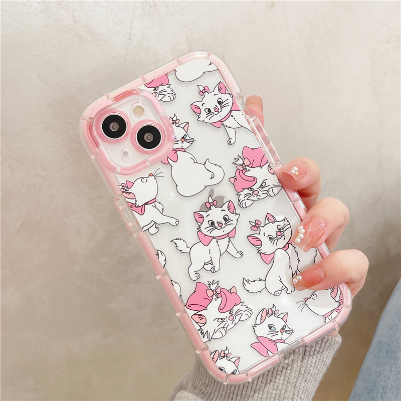Cartoon Disney Marie Cat Phone Case For iPhone 14 Pro Max 13 12 11 X XS Max XR 8 7 Plus Noctilucent Transparent Soft Cover Funda. 