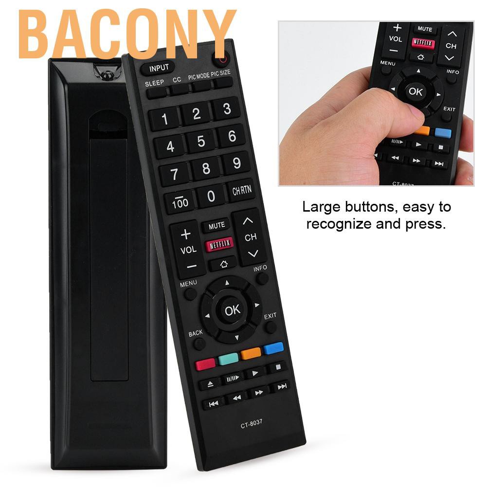 Bacony CT-8037 Replacement Multifunctional TV Remote Control 65L5400UC 40L3400 40L3400U controller for Toshiba. 