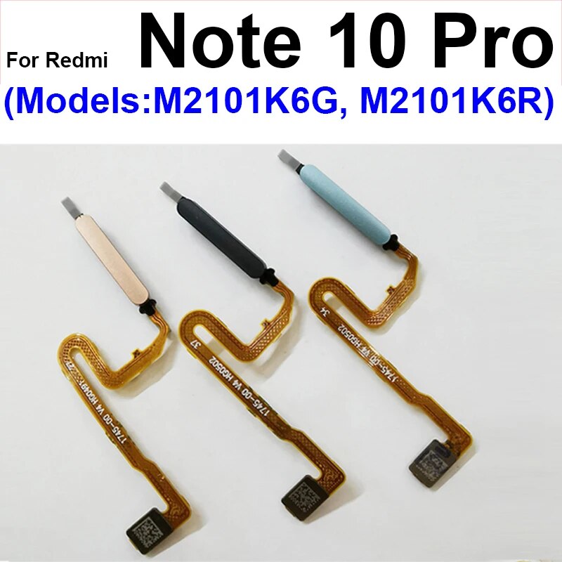 Home Button Flex Cable For Xiaomi Redmi Note 9 9S 9Pro Note 10 Pro 4G 5G Fingerprint with Power Button Touch Sensor Flex Ribbon. 