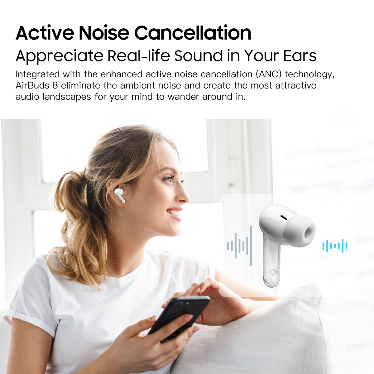 Blackview AirBuds 8 Bluetooth 5.3 Headset TWS Wireless Earphones Touch Control Headphone With Microphone Heasets. 