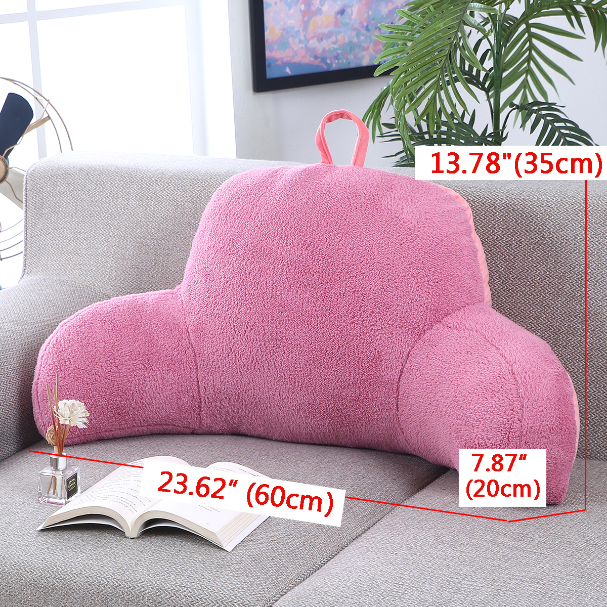 Make you feel comfortableBed Rest Backrest Pillow with Arms Reading Plush Lumbar Support Home Office. 