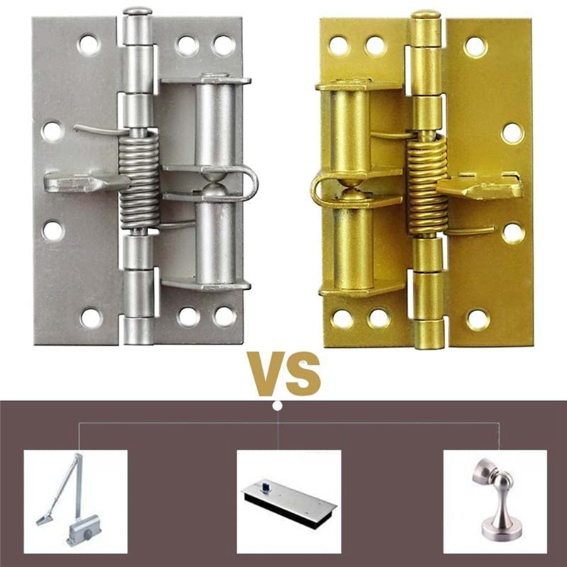 Automatic Door Closer Hinges for Cabinet Wardrobe Multi-Function Detachable Spring Hinges Positioning Door Closer,Gold. 