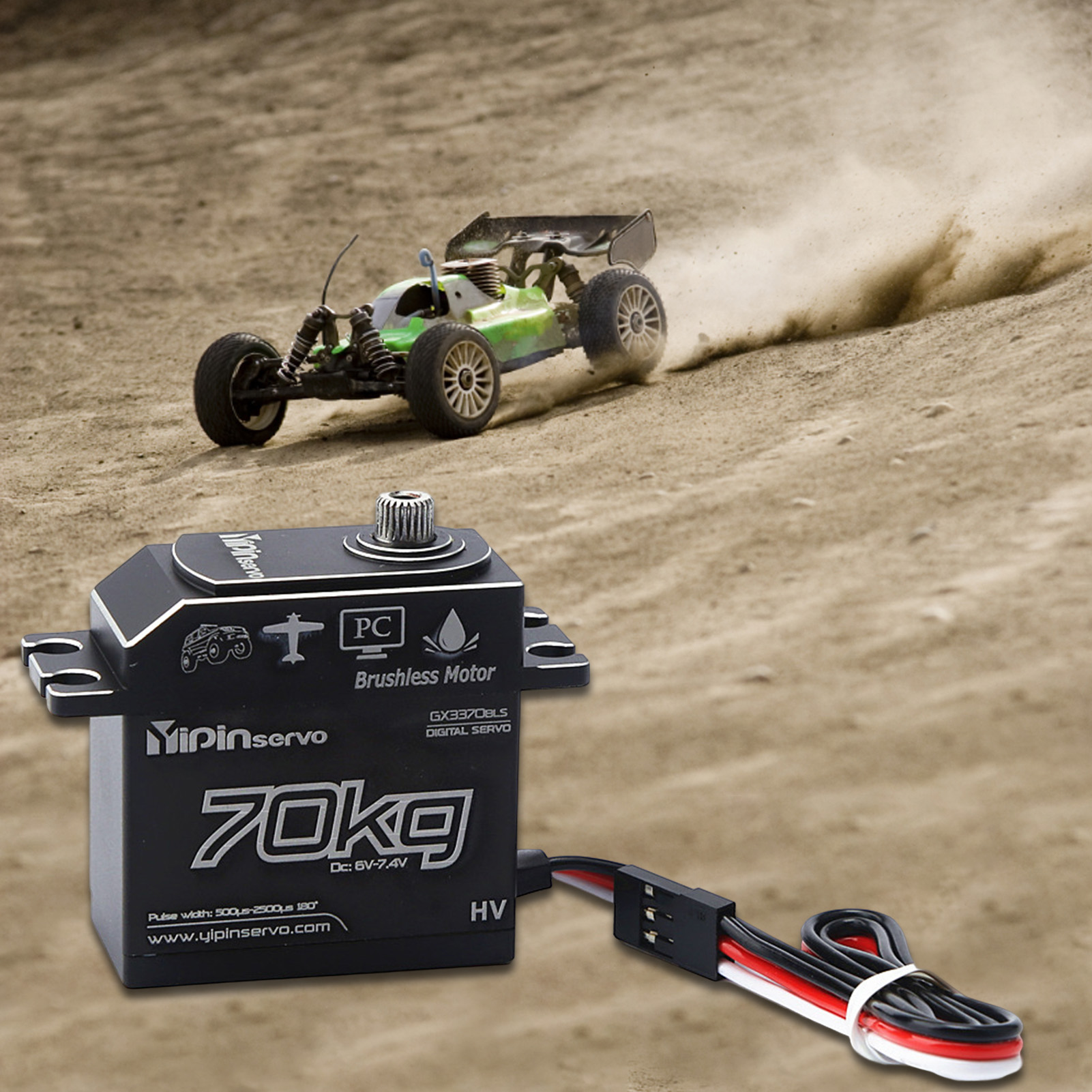 RC Car Servo Stable Performance 70kg Digital Servo Remote Control Car Motor Servo. 