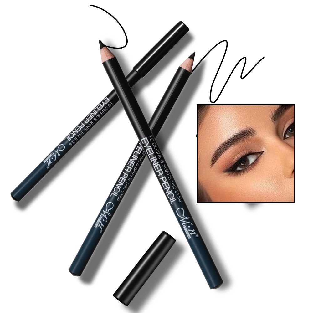 Menow Wood Stick Eyeliner is easy to color and does not smudge, long-lasting waterproof pencil style beginner cross-border P170. 