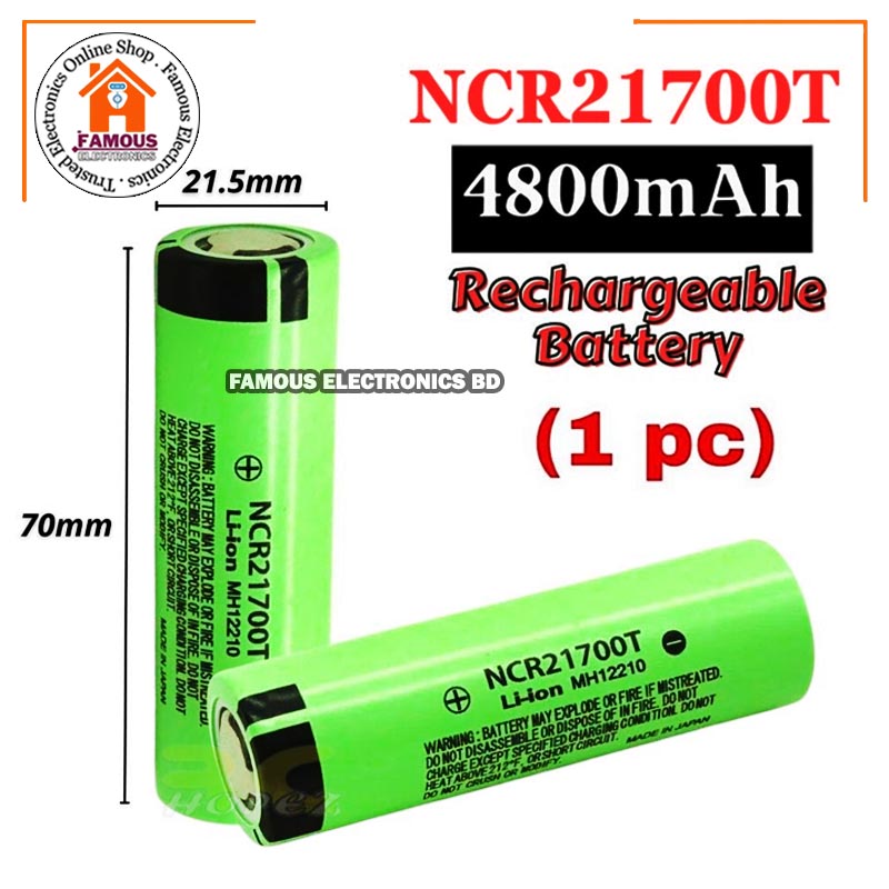 NCR-21700T 5000mAh li-ion battery 25A High Capacity NCR21700T 3.7V Lithium-ion Battery