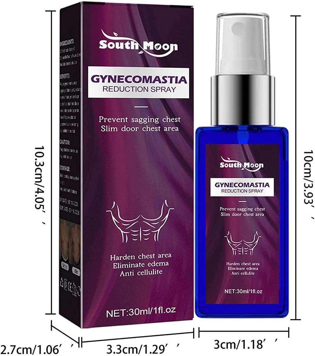 Gynecomastia Reduction Spray, Chest Cellulite Burner Spray for Men, Gynecomastia Reduction Cellulite Spray, Chest Fat Reduction for Men,Chest Belly Fat Remove (30Ml). 