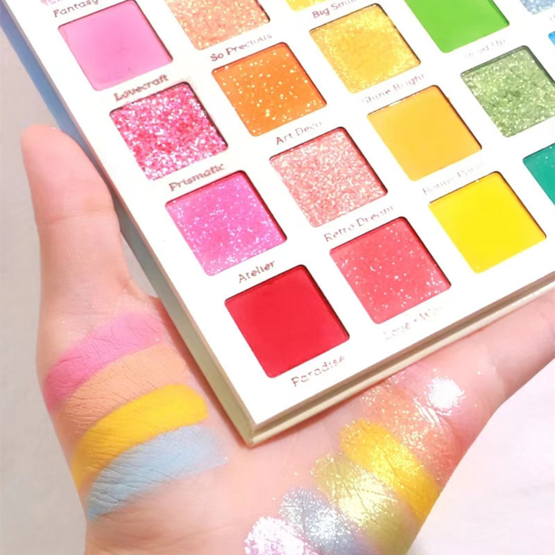 MGL30 Color Rainbow Hall Eyeshadow Student Stage Makeup Eyeshadow Palette Pearlescent Matte Sein Fine Glitter Cos Glitter. 