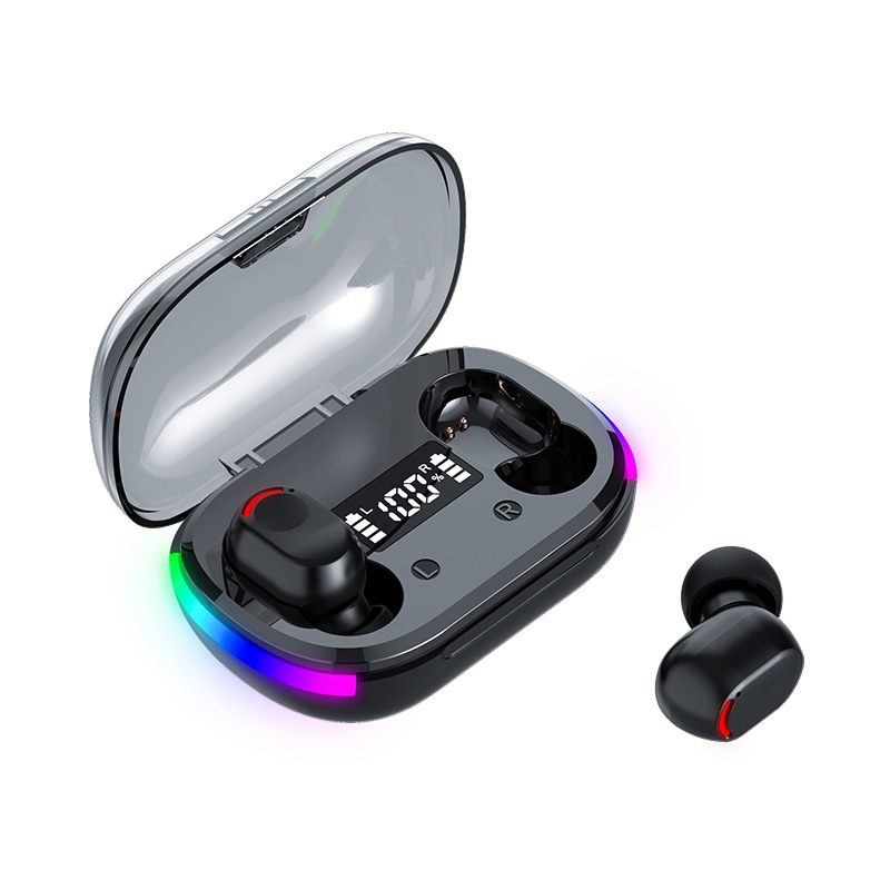 Bluetooth headset dynamic lighting effect in-ear headset K10 cross-border hot bluetooth dazzling RGB TWS wireless. 
