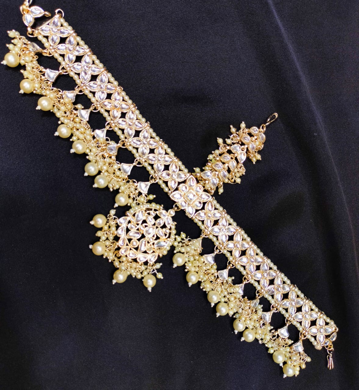 Beautiful Kundan Long two Layered Mathapatti Tayra for women and