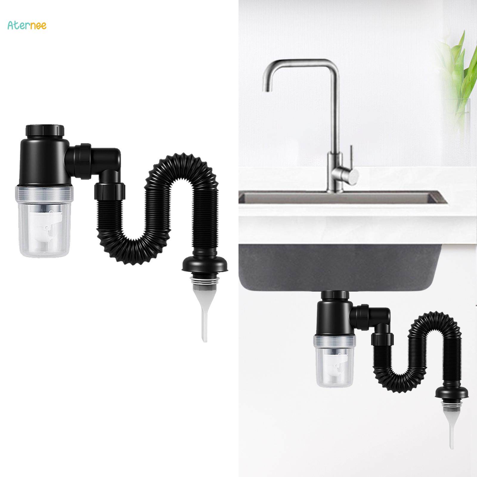 Universal Sink Drain Pipe Set Flexible Easy to Install Adjustable Adapter Expandable Sink Basin Drain for Kitchen Sink Bathroom Replacement. 