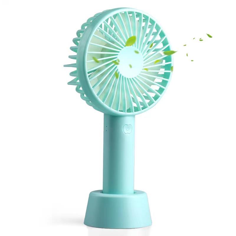 Rechargeable Mini Portable Hand Fan, Table Fan Personal Small Desk Fan with Base, Cute Design 3 Speed Dual Motors Lightweight Handheld