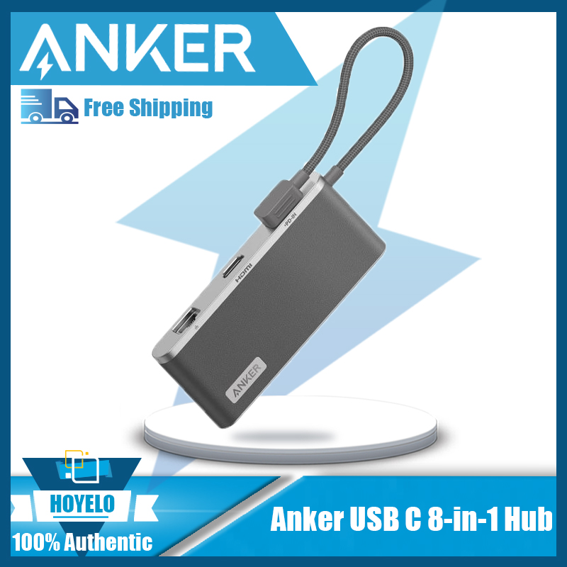 Anker USB C Hub 655 USB-C Hub (8-in-1) with 2 USB-A 10 Gbps Data Ports 100W Power Delivery 4K HDMI 1 Gbps Ethernet, microSD. 