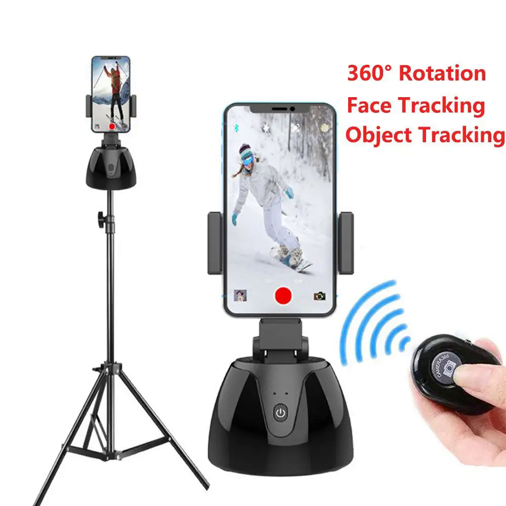 360 Degree Rotation Auto Face Tracking Mobile Phone Holder Smart Selfie Stick Camera Tripod For Photo Video Vlog Recording. 
