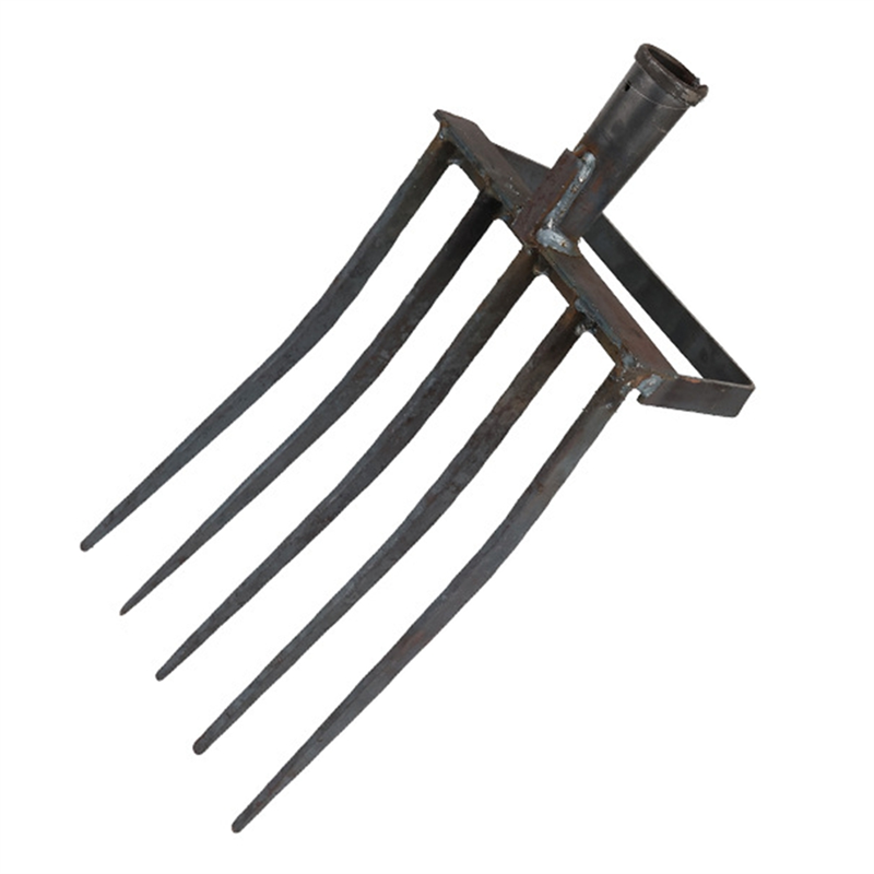 Gardening Pitchfork, Metal Large Fork Gardening Tool with 5 Gardening Claws for Compost, Horses, Hay Mulching Fork