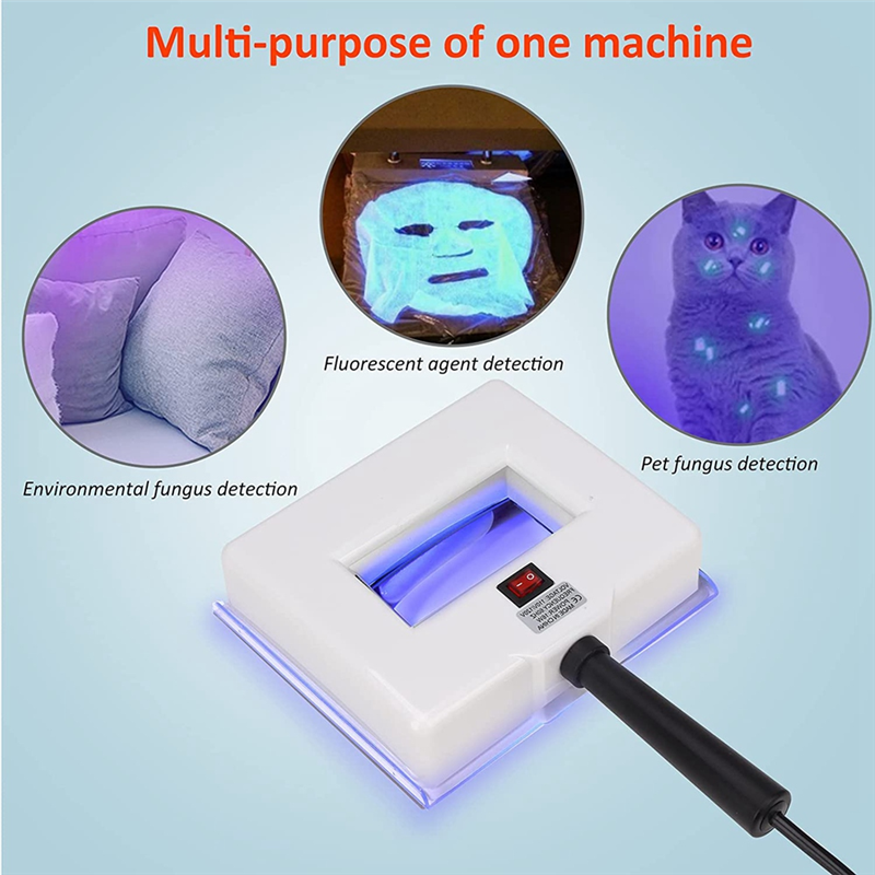 Woods Lamp Skin Analyzer Portable Magnifying Analyzer Facial Woods Lamp White&Black with Shade Cloth for Skin Testing US Plug. 