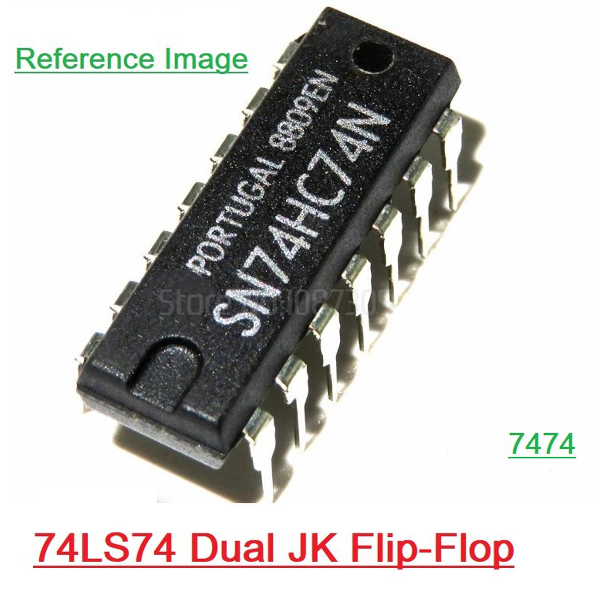 2Pcs- 7474 SN74HC74N 74HC74 74LS74 DIP 14 Pin Leads IC Dual In Package 14Pin Leads IC Breadboard Friendly IC