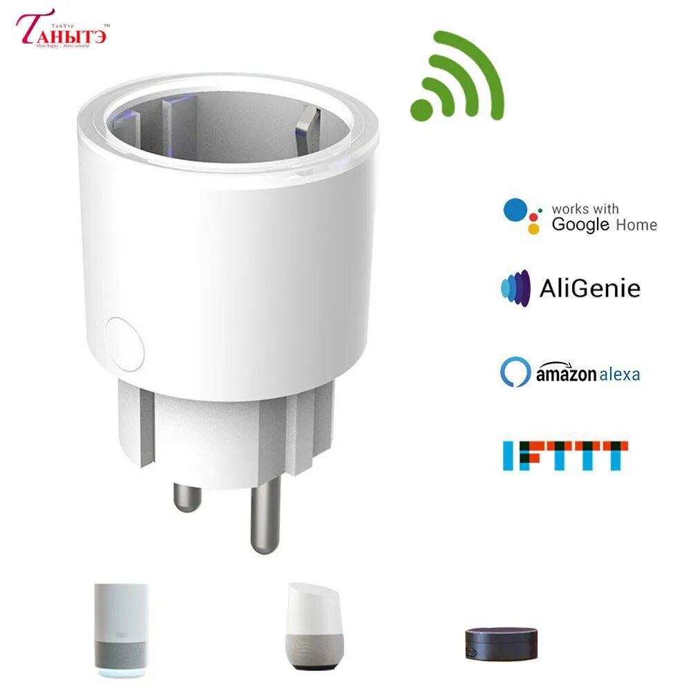 【YIYANGMAOYI111】WiFi EU Smart Socket Wireless Smart Life App Tuya Smart Home Automation wifi Intelligent Plug Google Pop