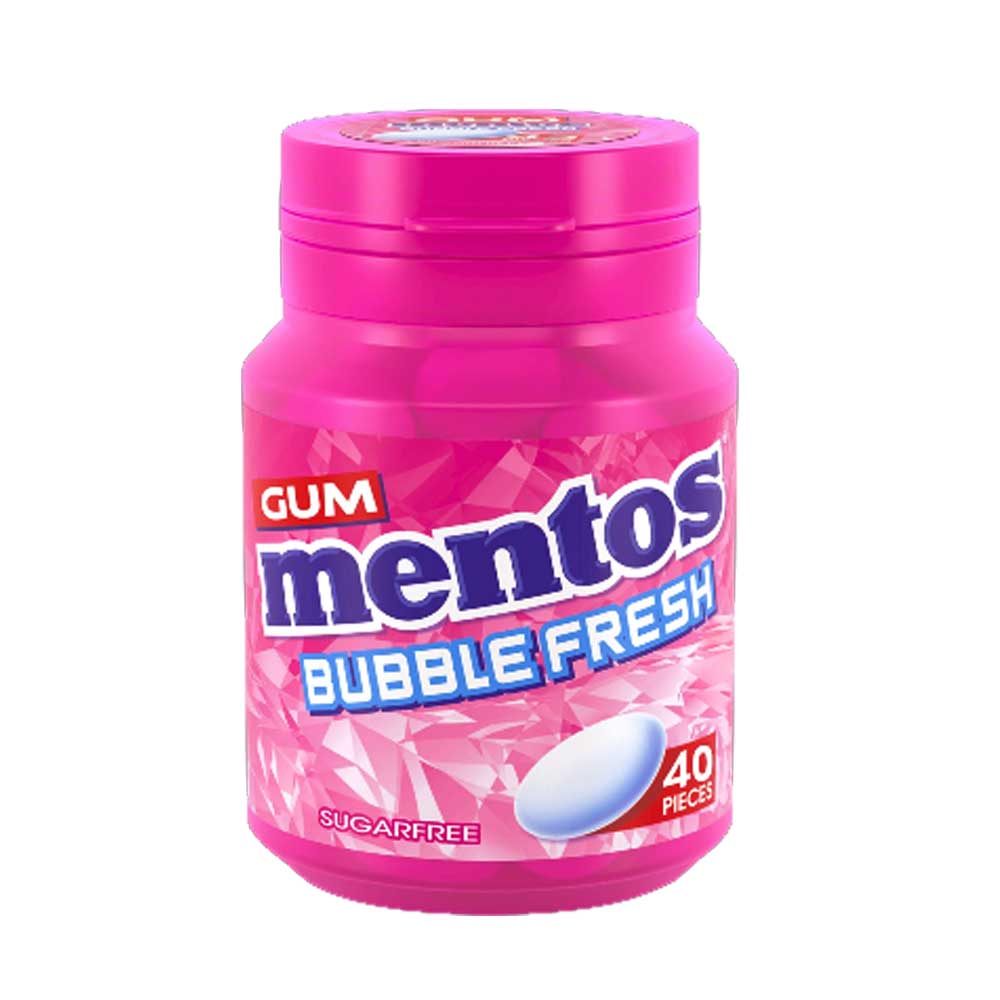 Mentos Gum White Sugar Free Bubble Fresh Bottle 40pcs UK. 