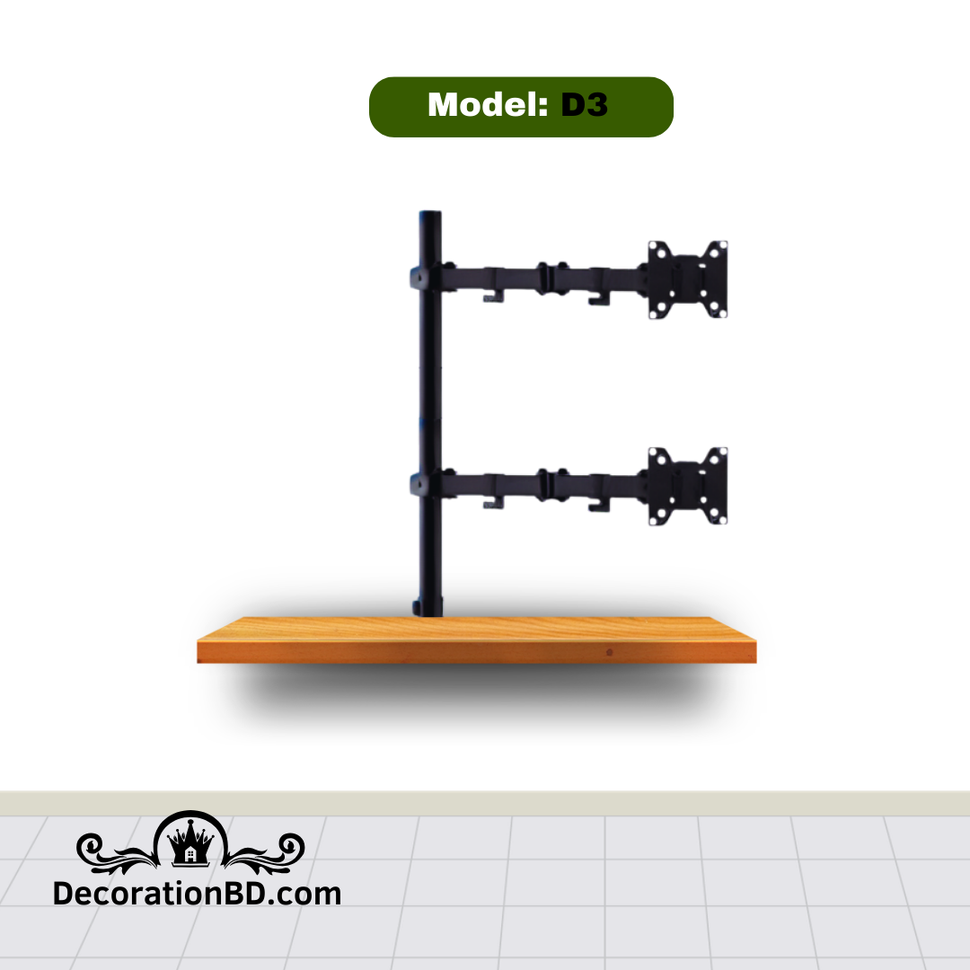 Dual monitor Stand (Vertical ) desk mount for 10"-27" monitor.Load Capacity upto 14Kg per monitor -(100% Local-made)
