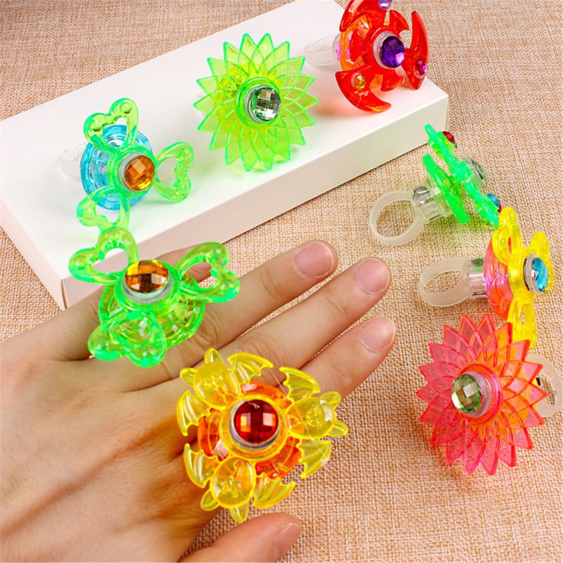 【happy one】New 3pcs Led Fidget Spinner Ring Flash Hand Spinner Gyro Toy Y4QA. 