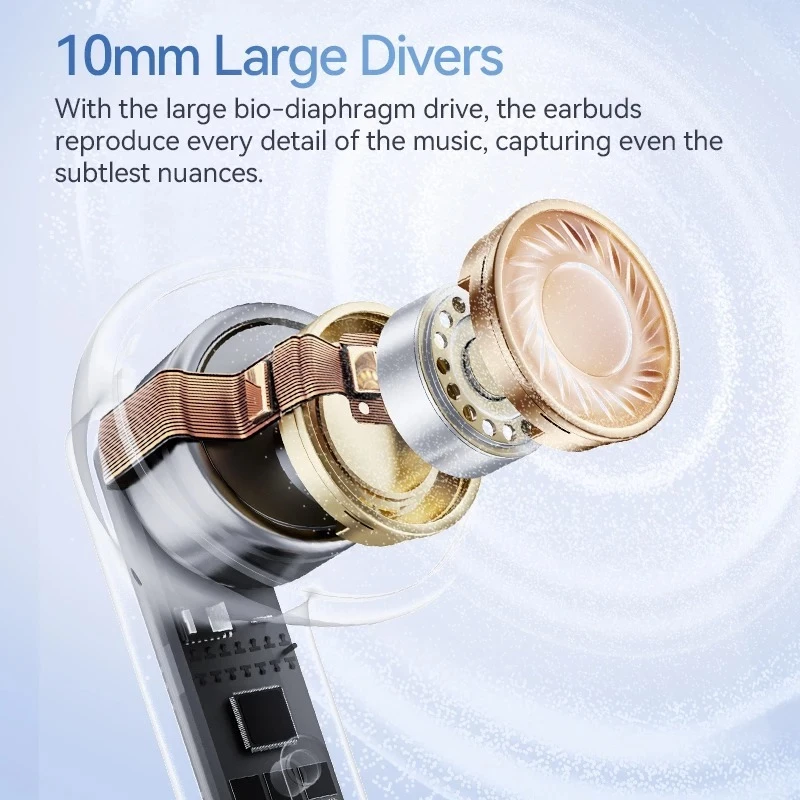 QCY T31 MeloBuds Neo Earbuds Bluetooth 5.3 LED Power Digital Display Transparent TWS Dual-Connection Wireless Earphones. 