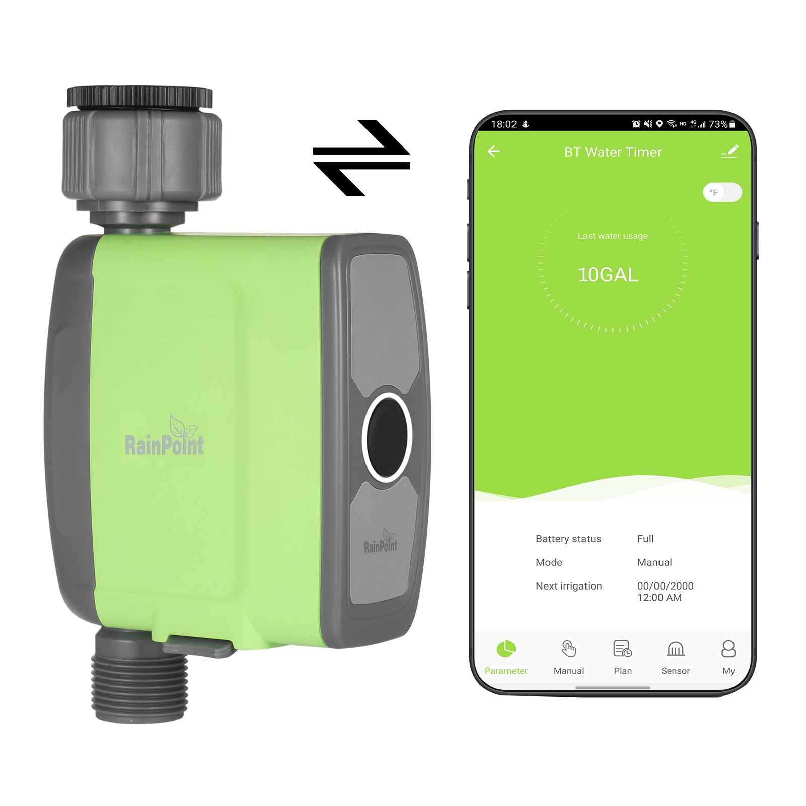Programmable BT WiFi Water Timer Hose Faucet Timer Outdoor  Operated Water Flow Meter Automatic Watering Sprinkler System. 
