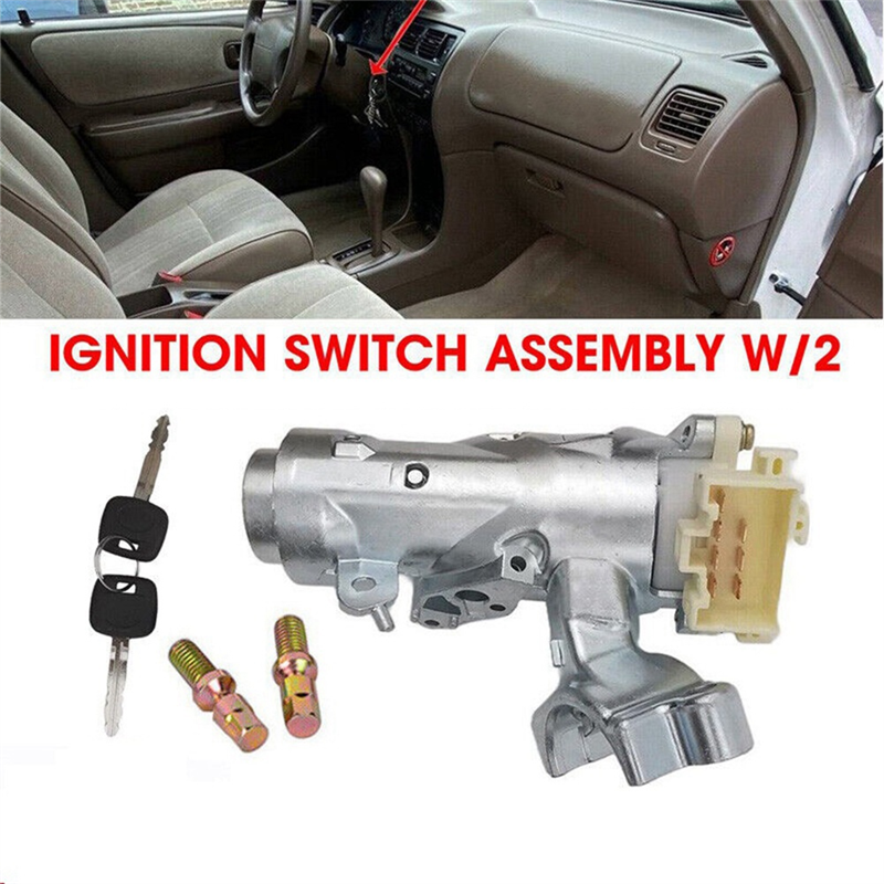 Replacement Ignition Switch Assembly W/2 Keys with Bracket for 1998 1999-2002 Toyota Corolla RAV4 45020-12-11 45250-38010. 