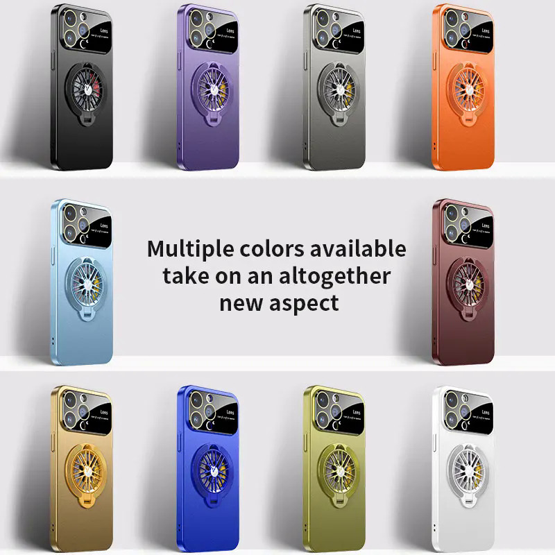 【Buried Buzie】Gyroscope Magnetic Stand Phone Case For iPhone 11 12 13 14 15 Pro Max Plus Lens Protection Frosted PC Rotatable Gyro Cover Funda. 