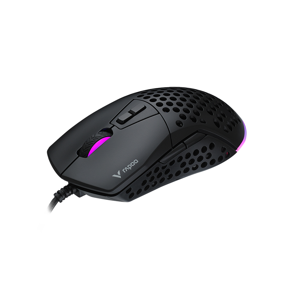 Rapoo VPRO V360 IR Optical Gaming Mouse Adjustable 6200 DPI Porous and ventilated with replaceable trimmings. 