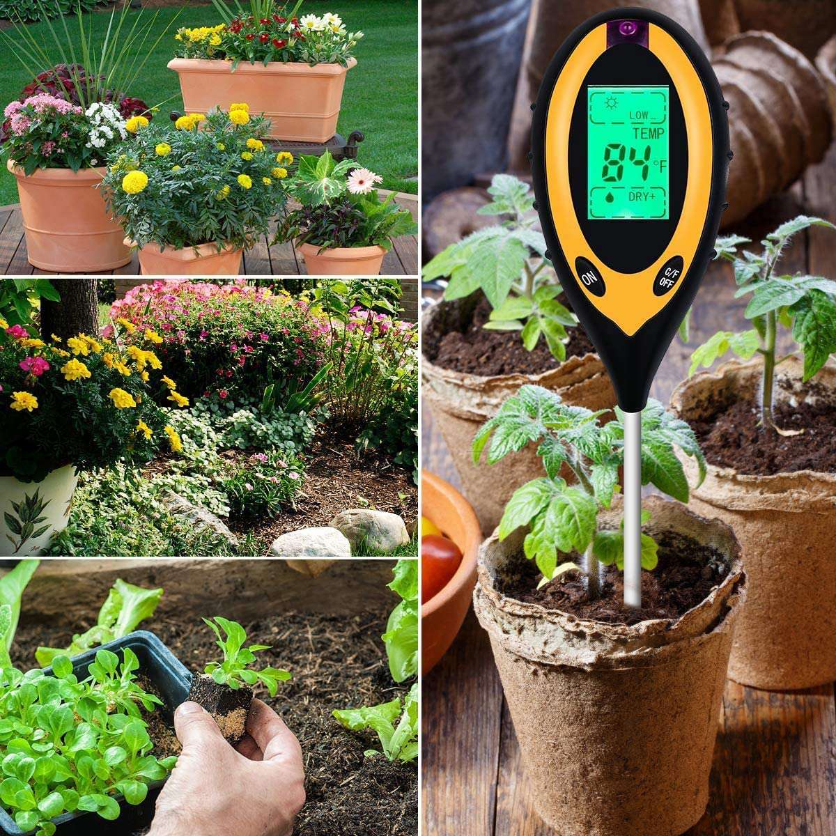 Soil PH Meter Soil Tester, 4 in 1 Soil Test Kit, Testing Kits. 