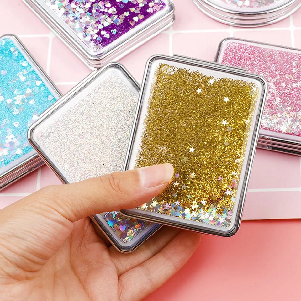 Flowing Sparkling Sand Mini Mirror Compact Pocket mini Mirrors. 