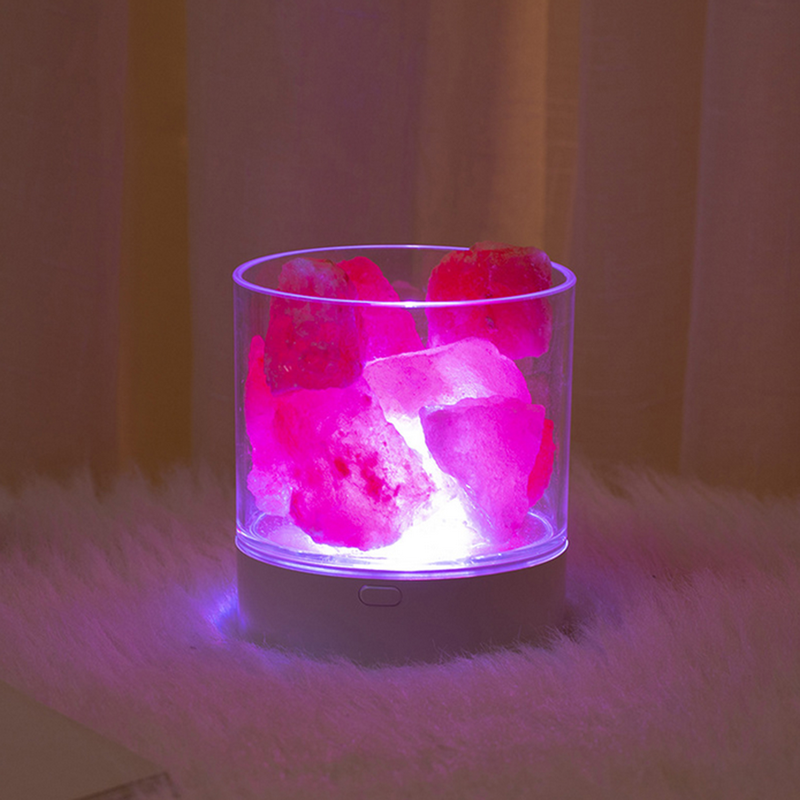 Migeet Natural Crystal Himalayan Salt Lamp Multi-color Brightness Adjustable Bedside Table Lamp. 