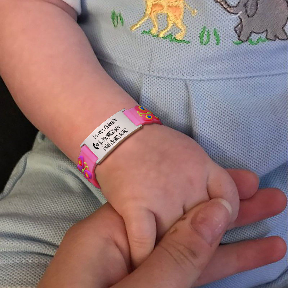 Free Personalized Child ID Bracelet ,Silicone Wristband for Baby