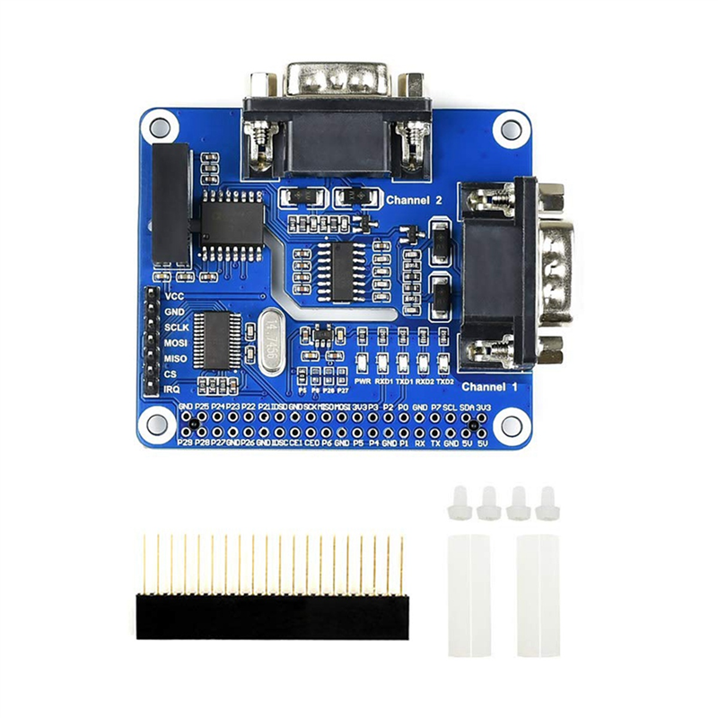 2-Channel Isolated RS232 Expansion HAT for Adopts the SC16IS752+SP3232 Solution. 