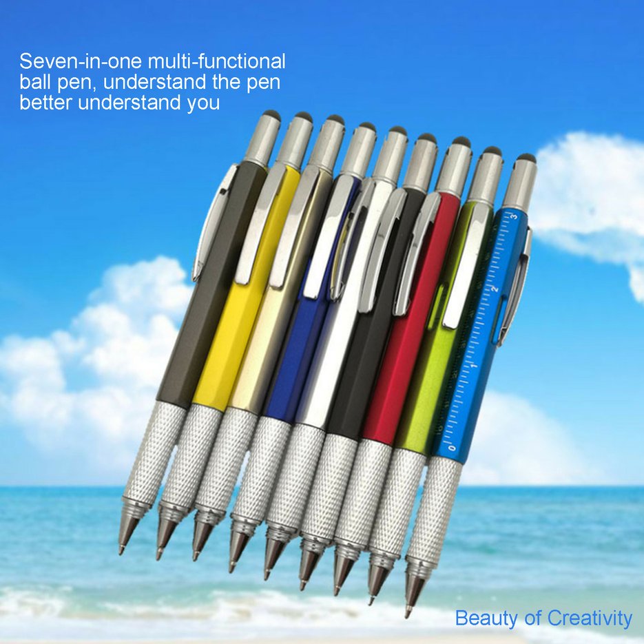TE 6 in 1 Tech Tool Pen Multi-functional Screwdriver Tool Ruler Ballpoint Pen. 