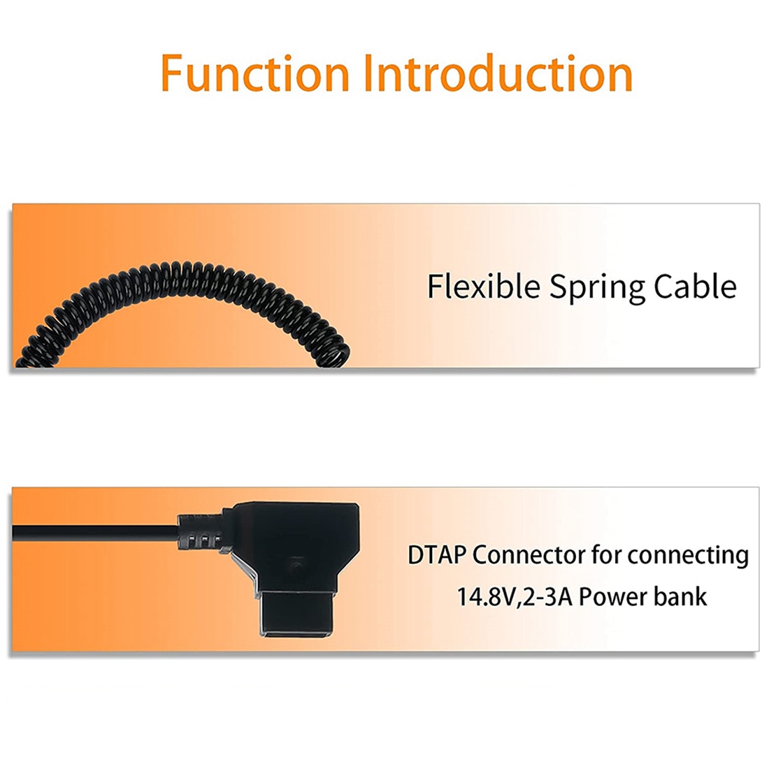 Coiled D-Tap to L-Series F550 Battery Dummy Cable / Shinobi Small Hd/ Camera Monitor. 