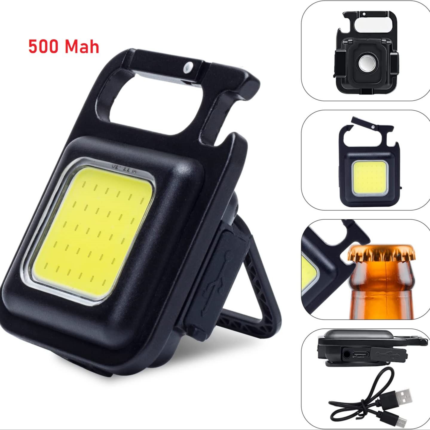 Mini LED Keychain Light Multifunction Portable USB Rechargeable Pocket Light with. 