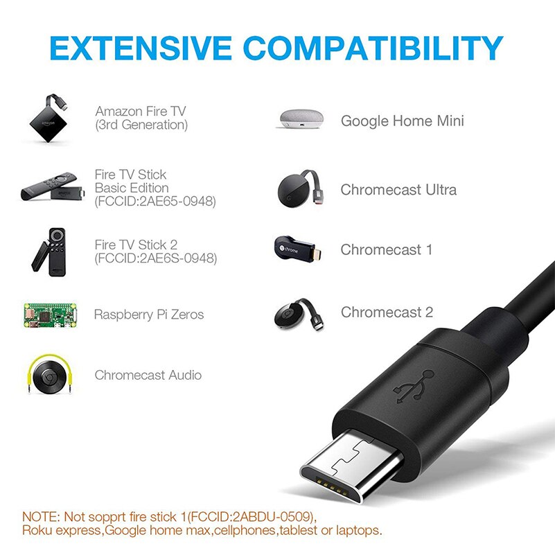 For Chromecast Ethernet Adapter USB 2.0 To RJ45 For For Chromecast 2 1 Ultra Audio TV Stick Micro USB Network Card. 
