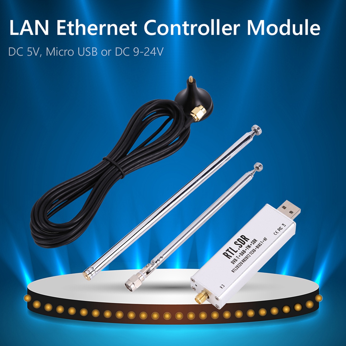 RTL SDR Receiver V3 RTL2832U 0.1MHz-1.7GHz TCXO SMA Receiver with Antenna. 