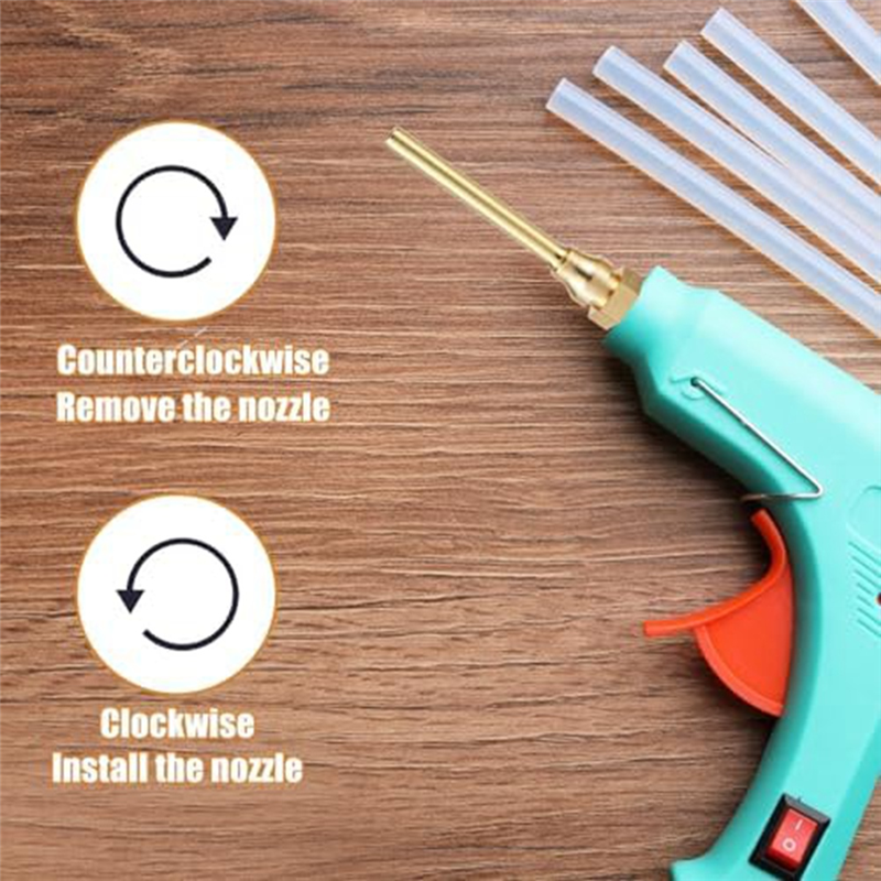 Copper Nozzles for Hot Glue Tools Sturdy Nozzle Tips Kit for Craft School Fine Tip Nozzle, Metal. 