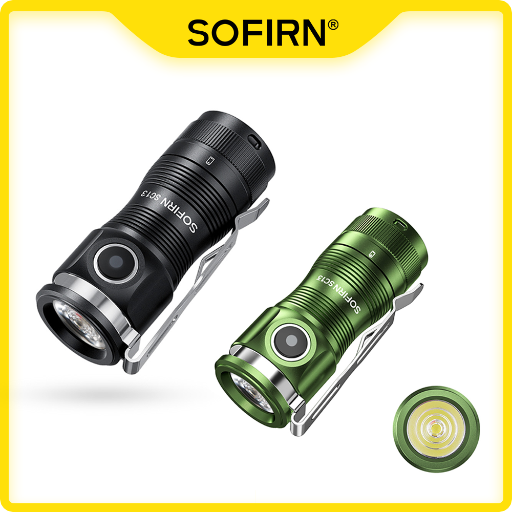 Sofirn-SC13 SST40 LED 1300lm Mini Tactical 18350 Flashlight 6000K Keychain Emergency Torch