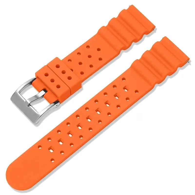 20mm 22mm Quick Release Silicone Rubber Diving Watch Strap for Universal WatchBand Waterproof Sport Wristband Accessories with Tool