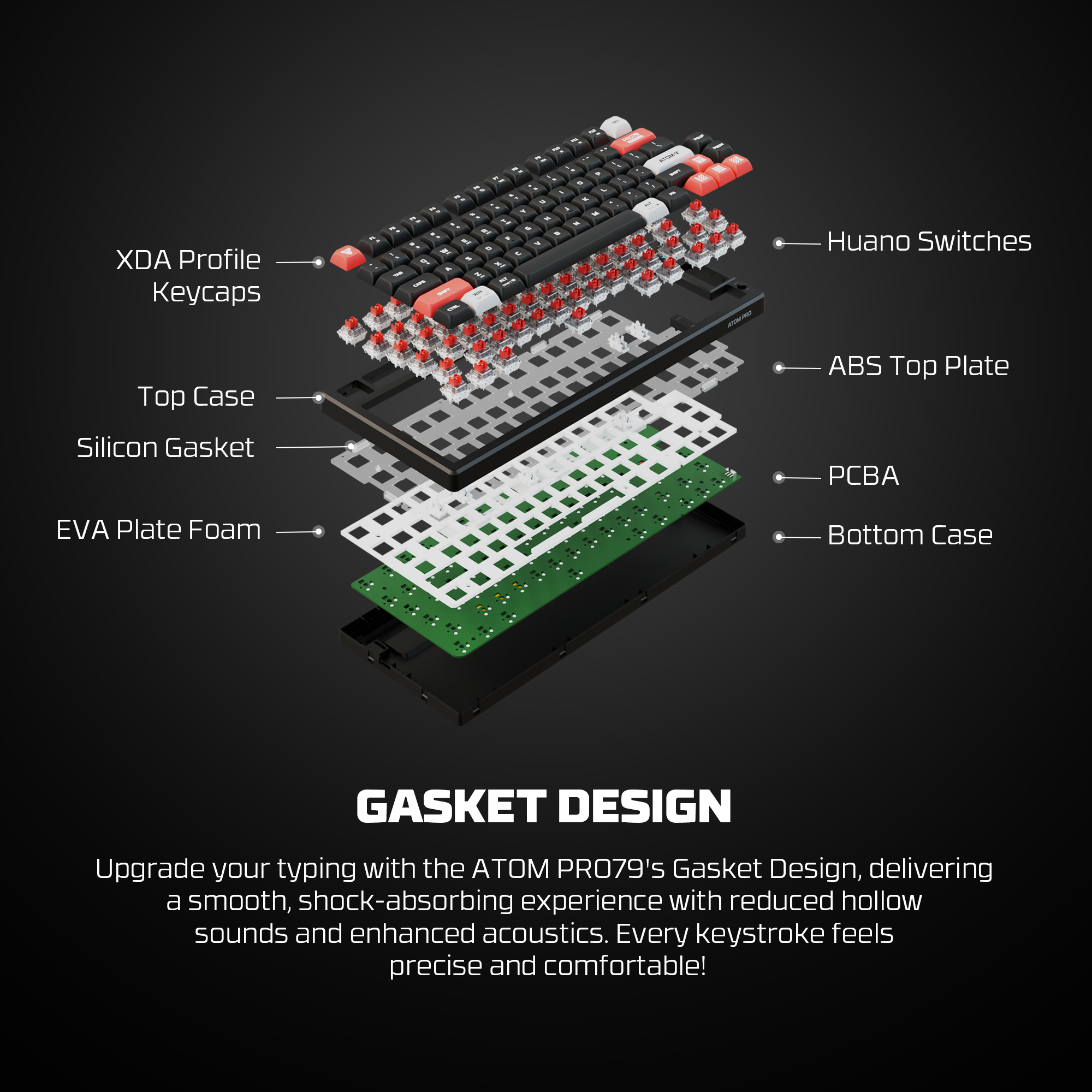 FANTECH MK917 ATOM PRO79 Wireless Rechargeable Mechanical Gaming Keyboard. 