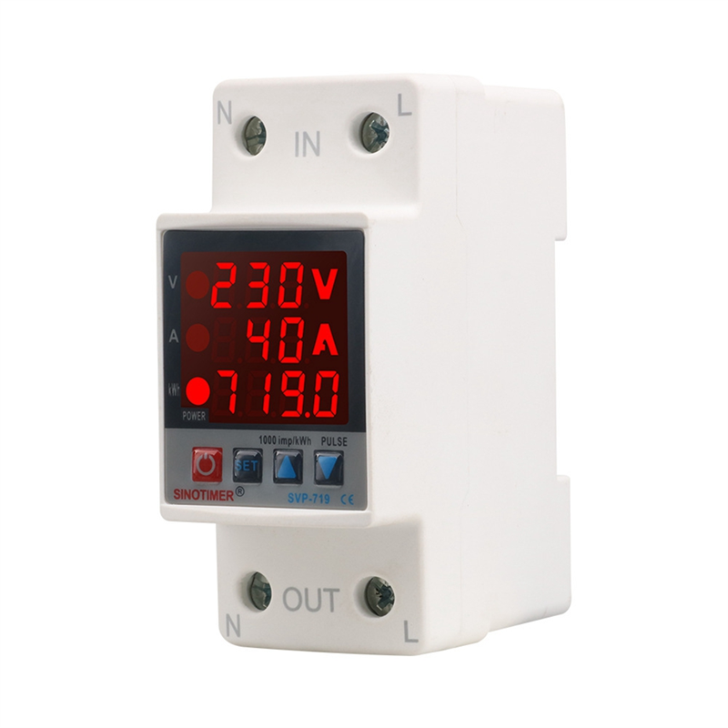 SINOTIMER 40A Adjust Voltage Relay over Under Voltage Protector over Current Limit Wattmeter KWH Energy Meter Power Comsumption. 