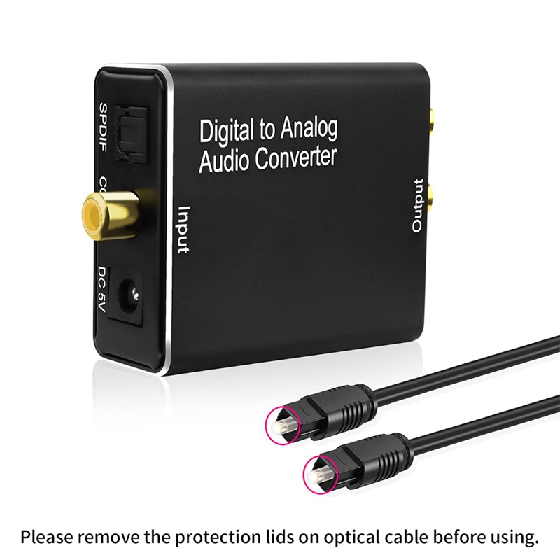 Digital to Analog Audio Converter,DAC Digital SPDIF Optical to Analog L/R RCA & 3.5Mm AUX Stereo Audio Adapter. 