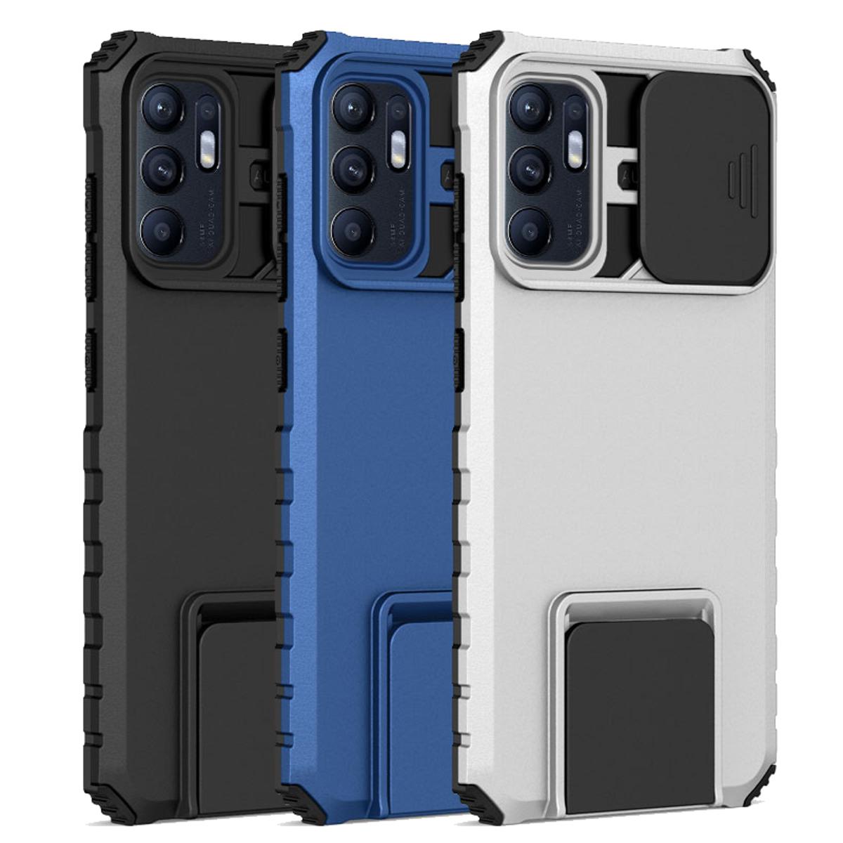 SEEKO Cover Per Oppo Reno 6 5G (Reno6 5G): Custodia Militare Antiurto Con Anello E Kickstand, TPU + PC, Rossa - 3