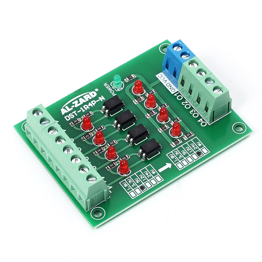 【happy one】Optocoupler Isolator 5V 24V PLC Converter Level Voltage Board 4Bit Level Voltage Converter Board. 